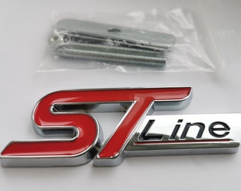 Red ST Line Front Grille badge Compatible with cars Fiesta Focus Mondeo Ecosport Kuga Edge