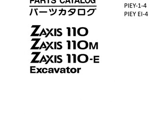 Zaxis 110 Parts Catalog Manual