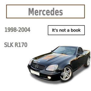 May include: A black 1998-2004 Mercedes-Benz SLK R170 convertible. The car is a two-door roadster with a soft top.