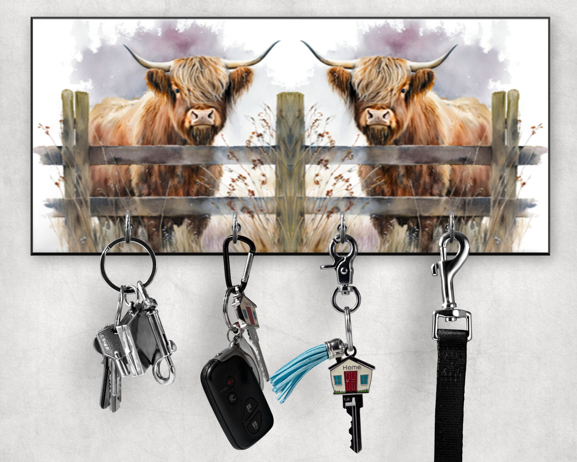 Key Holder for Wall /highland Cow Key Hanger / Key Ring/ Key - Etsy