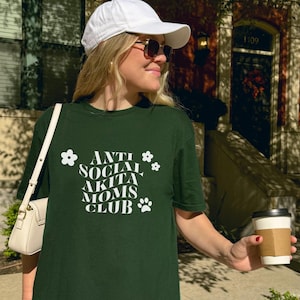 Akita Inu Tshirt Dog Social Club Shirt | Antisocial Dog Moms Club | Gildan 64000 Softstyle T-Shirt