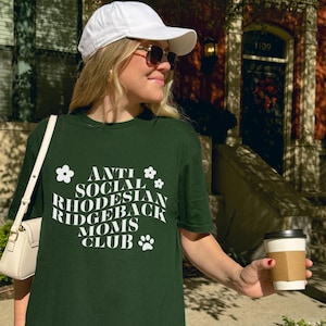 Rhodesian Ridgeback Tshirt Dog Social Club Shirt | Antisocial Dog Moms Club | Gildan 64000 Softstyle T-Shirt