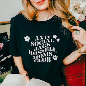 Jack Russell Tshirt Dog Social Club Shirt | Antisocial Dog Moms Club | Gildan 64000 Softstyle T-Shirt