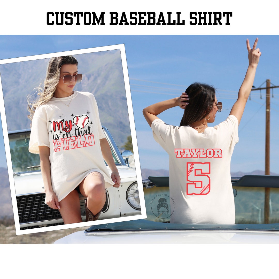 Custom Baseball Number Shirt, Baseball Girlfriend Shirt, Baseball Mom ...