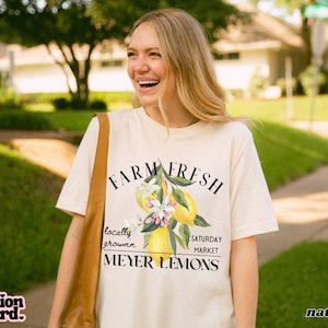 Lemon Shirt Meyer Lemons TShirt Summer Picnic Farm Fresh Shirt Farmers Market Shirt Fruit Stand Fresh Market | Gildan 64000 T-Shirt