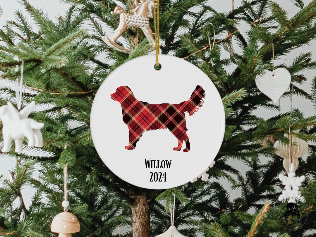 Custom Golden Retriever Dog Ornament Personalized Dog Name Ornament