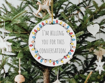 Funny Therapist Gift Therapy Ornament Certified Mental Health Counselor Christmas Gift Circle Ceramic Ornament