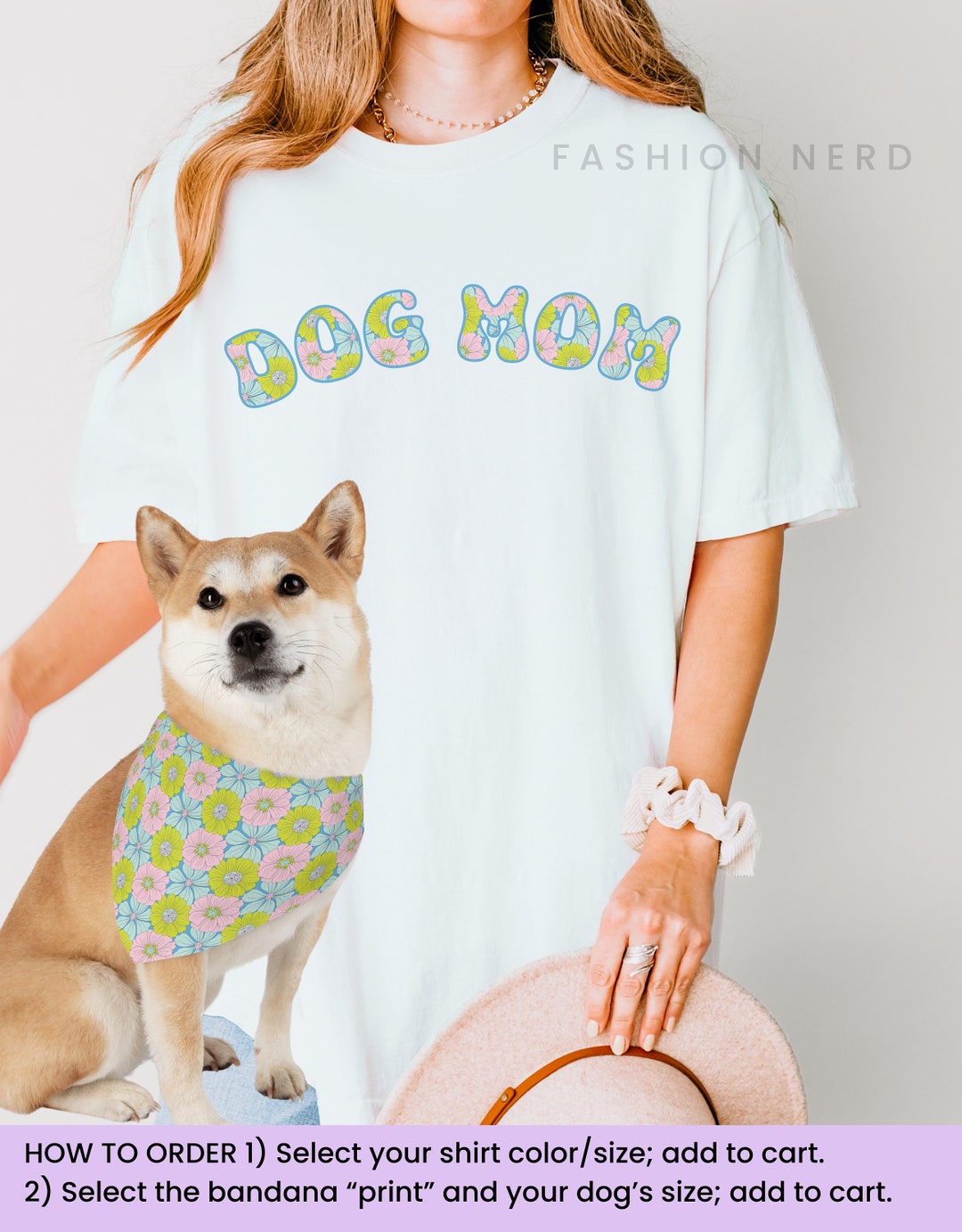 Dog Matching Outfits Dog Mom Shirt With Matching Pet Bandana Dog and Owner Matching Dog & Human