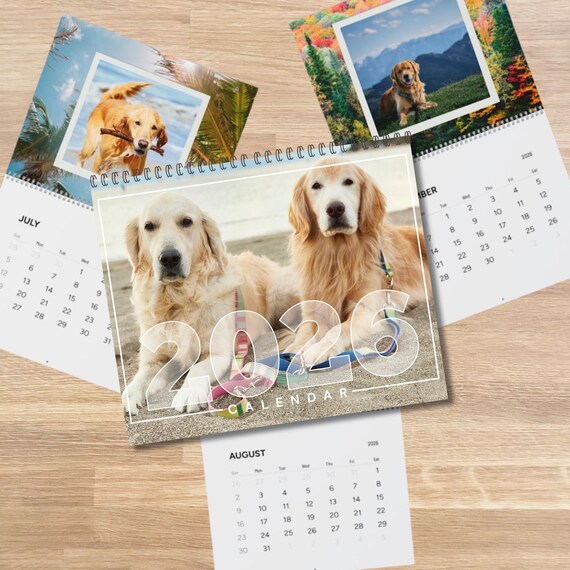 Custom Pet Photo Gift Dog Photo Wall Calendar Personalized Dog Mom Gift Customized Your Own Calendar 2026 Wall Calander