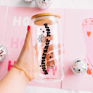 Weimaraner Gift for Dog Mom Glass Iced Coffee Tumbler Weimaraner Coffee Cup 16oz Weimaraner Travel Mug Dog Lover Gift