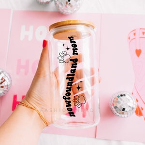 Newfoundland Gift for Dog Mom Glass Iced Coffee Tumbler Newfoundland Coffee Cup 16oz Newfoundland Travel Mug Dog Lover Gift
