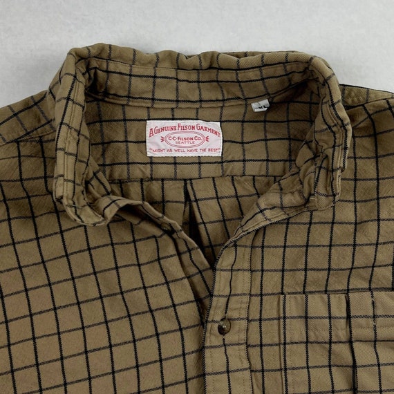 Vintage Filson Beige Window Pane Plaid Wool North… - image 4