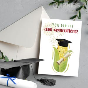 Congratulations Graduate - Card with Graduation Caps - DIGITAL Download - Printable Graduation Card A4 and 8.5in by 11in - Cut to 5in by 7in