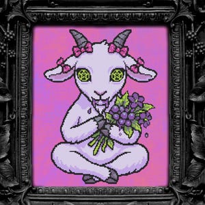 Pastel Goth Baphomet kruissteek patroon cadeau voor Halloween horror griezelige satanische duivel demon kawaii gotische spooky pdf digitaal
