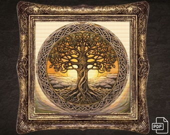 Celtic Tree of Life Cross Stitch Pattern Celtic-Inspired Crafts and Artworks for Modern and Traditional Interiors Instant Download