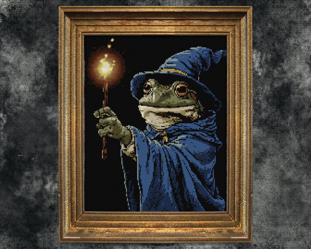 Enchanting Frog Witch Cross Stitch Pattern Spooky Halloween Decor ...