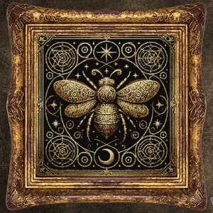 Wiccan Bee 2 Cross Stitch Pattern Gift for Goth Halloween Horror Witchcraft Creepy Spooky Dark Witchy  Occult Gothic