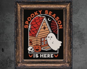 Spooky Season Haunted House Cross Stitch Pattern (PDF Download)