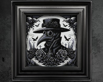Plague Doctor Cross Stitch Pattern, Gothic Horror (PDF Pattern)