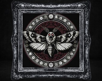 Satanic Wiccan Moth Cross Stitch Pattern Gift for Halloween Horror Witchcraft Creepy Spooky Dark Wiccan Occult Gothic