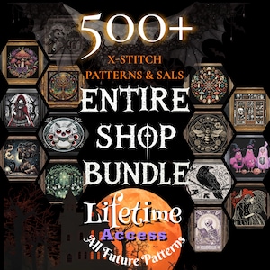 Entire Shop Mega Bundle 500+ Mega Deal Access Lifetime Witchy Spooky Halloween Cross Stitch Modern Celtic Mushroom Instant Download
