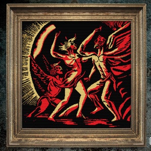 Dancing Demons  Cross Stitch Pattern Halloween Horror Victorian Witchccraft Creepy Gothic Cross Stitch Instant Download Digital PDF