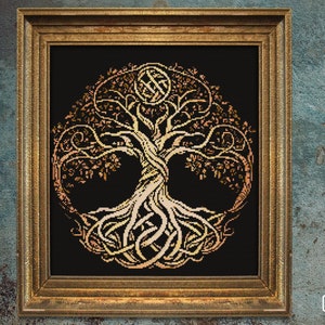 Celtic Tree of Life Cross Stitch Pattern Keltisch geïnspireerde ambachten en kunstwerken voor moderne en traditionele interieurs Instant Download