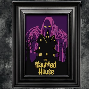 Haunted House Cross Stitch Pattern: Spooky Gothic Halloween (PDF Pattern)