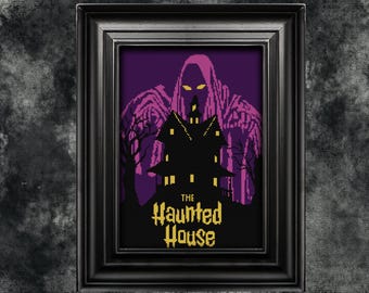 Haunted House Cross Stitch Pattern: Spooky Gothic Halloween (PDF Pattern)