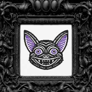 Bat Cross Stitch Pattern Gift for Halloween Horror Witchcraft Easy Spooky Creepy Gothic Modern Cross Stitch Easy Xstitch