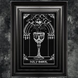 Holy Grail Cross Stitch Pattern, Occult Gothic Horror (PDF Pattern)