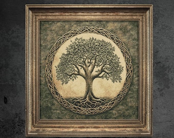 Patrón de punto de cruz del árbol de la vida celta (descarga en PDF)