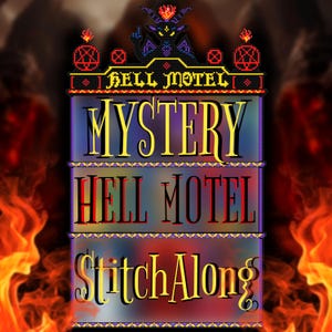 Hell motel Kreuzstich SAL Mystery Stitch längs Muster Halloween Gothic PDF Instant Download Snarky lustige gruselige moderne Xstitch Chart