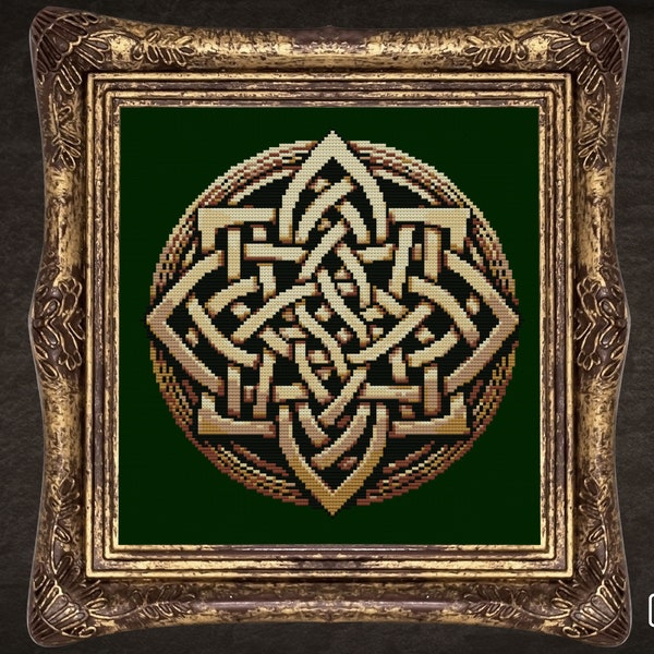 Golden Celtic Knot Cross Stitch Pattern Celtic-Inspired Crafts and Artworks for Modern and Traditional Interiors Instant Download  Yggdrasil