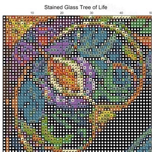 Celtic Tree of Life Cross Stitch Pattern Stained Glass Style Yggdrasil ...