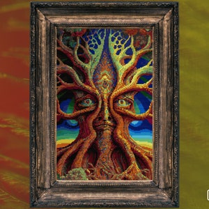 Colorful and Psychedelic Ent Cross Stitch Pattern  Gift for Goth X-Stitch Witchy Spooky Horror Cross Stitch Modern  Cross Stitch