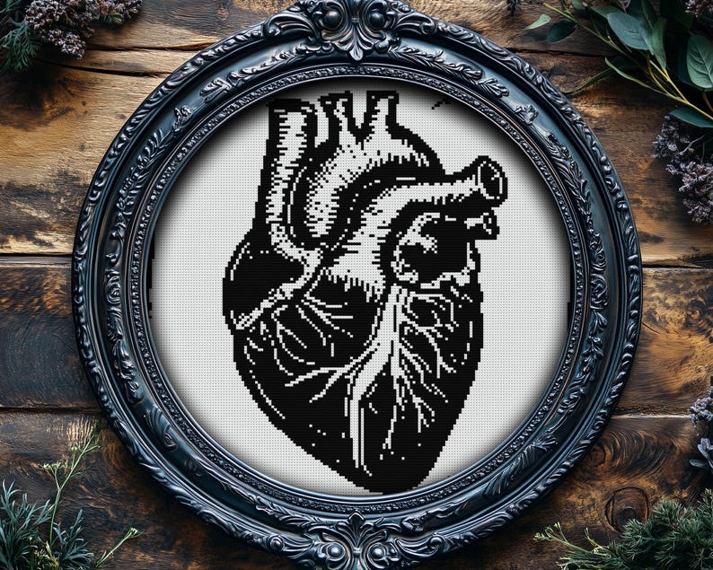 Gothic Anatomy Heart Cross Stitch Pattern (PDF Pattern) - Etsy