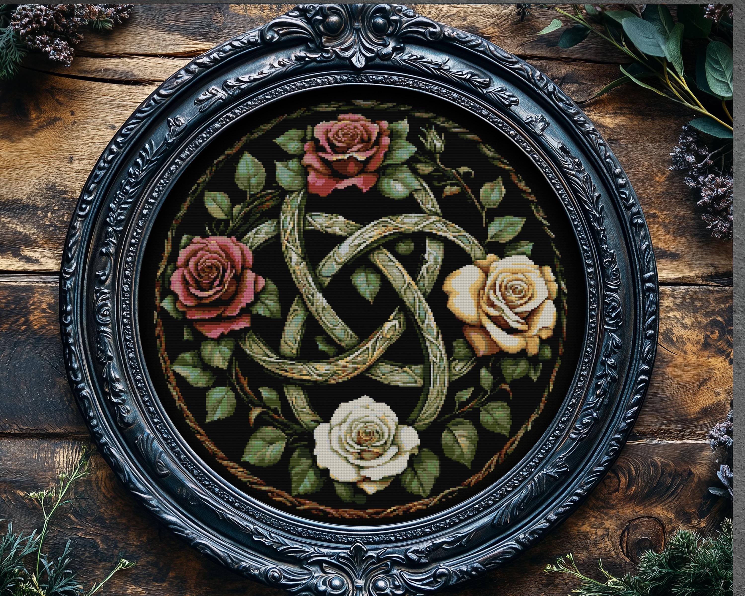Celtic Witch Knot 3 Cross Stitch Pattern  Modern Irish Witchy Craft Spirituality Modern and Traditional Interiors Instant Download PDF