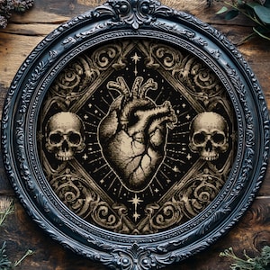 Gothic Heart and Skulls Cross Stitch Pattern (Digital PDF)