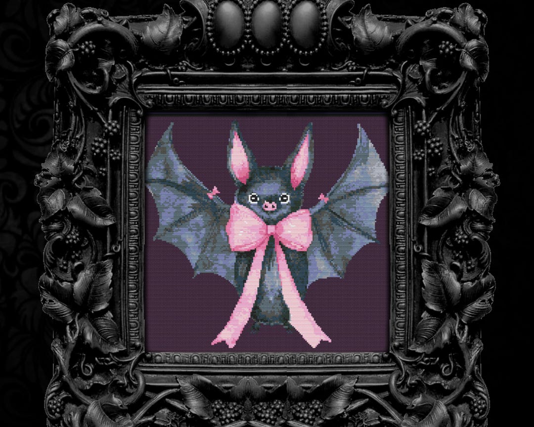 Cute Vampire Bat Cross Stitch Pattern Gift for Halloween Horror ...
