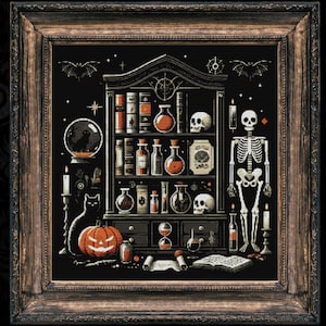 Witchcraft Cross Stitch Pattern: Cabinet of Curiosities (PDF)