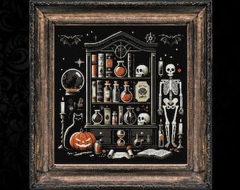 Witchcraft Cross Stitch Pattern: Cabinet of Curiosities (PDF)