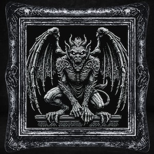 Gargoyle Cross Stitch Pattern Gift for Halloween Horror Creepy Gothic Spooky Dark Creepy Full Coverage Pattern Digital