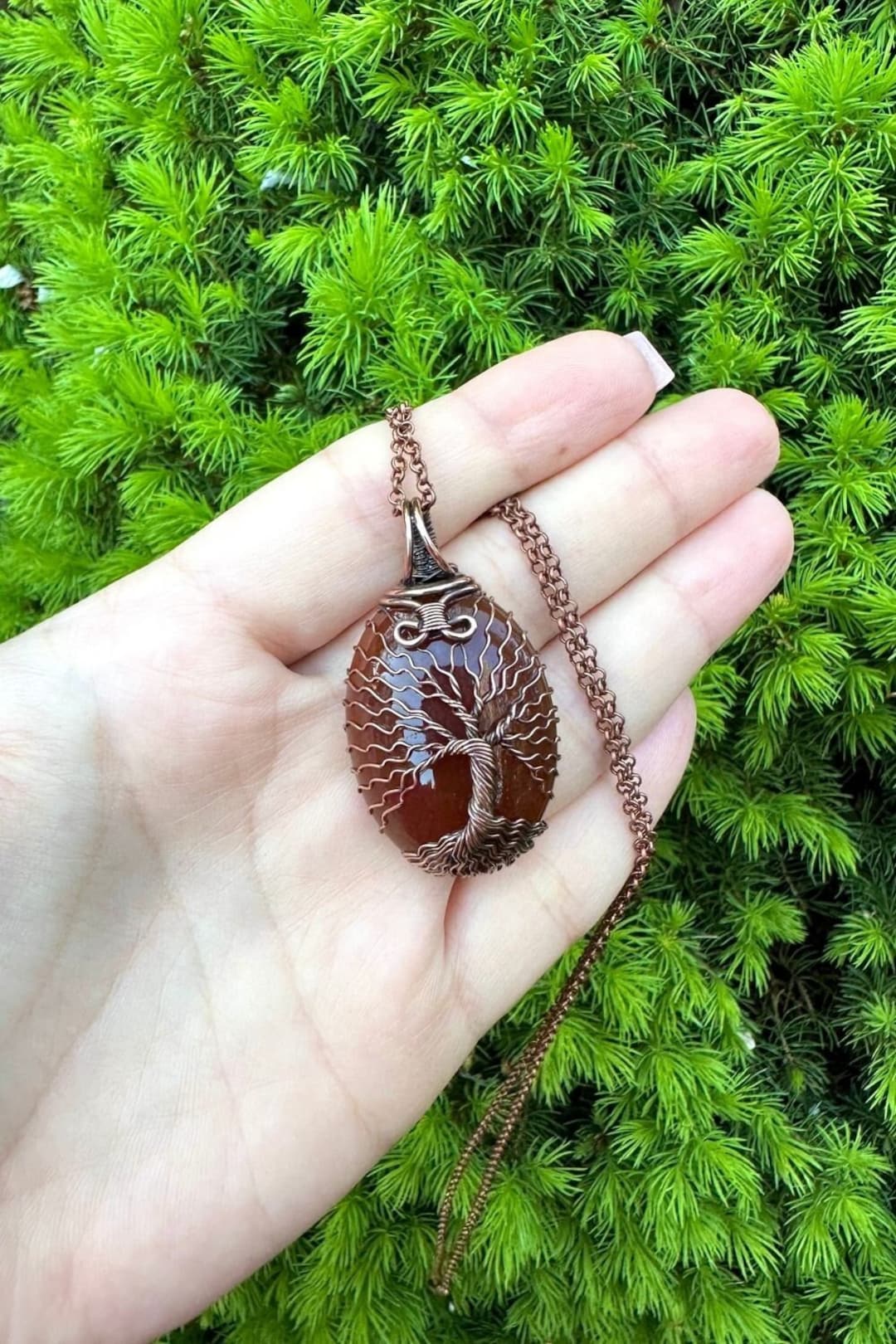 Copper Gifts for Wife and Husband Carnelian Necklace 7th Anniversary Gift for Wife Anniversary