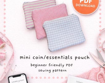 Schnittmuster Mini-Zipper-Tasche: Anfängerfreundliche Geldbörse (PDF)