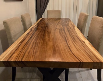 Exquisite Chamcha Wood Dining Table: Elevate Your Home with Natural Elegance