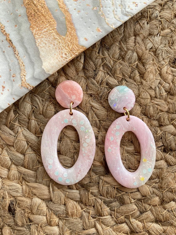 Glitter polymer clay sales earrings
