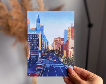 Original Manhattan Skyline Painting | New York City Wall Art | Painting Print by Annie Wang