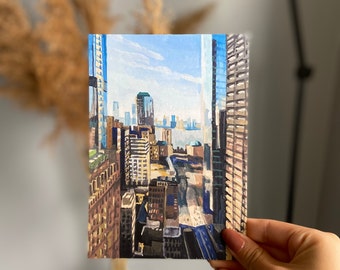 Original Manhattan Skyline Painting | New York City Wall Art | Painting Print by Annie Wang