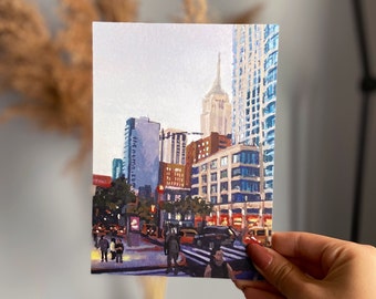 Original Manhattan Skyline Painting | New York City Wall Art | Painting Print by Annie Wang